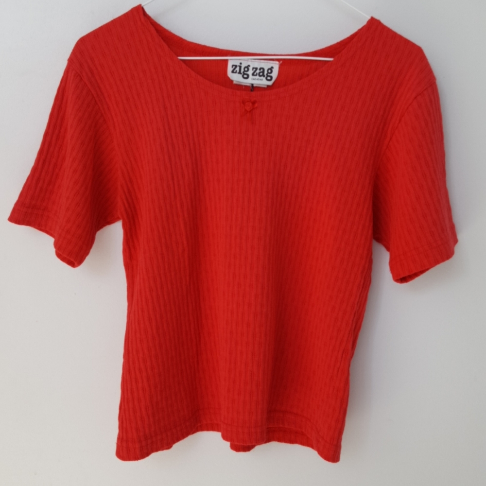 Red eyelet tshirt